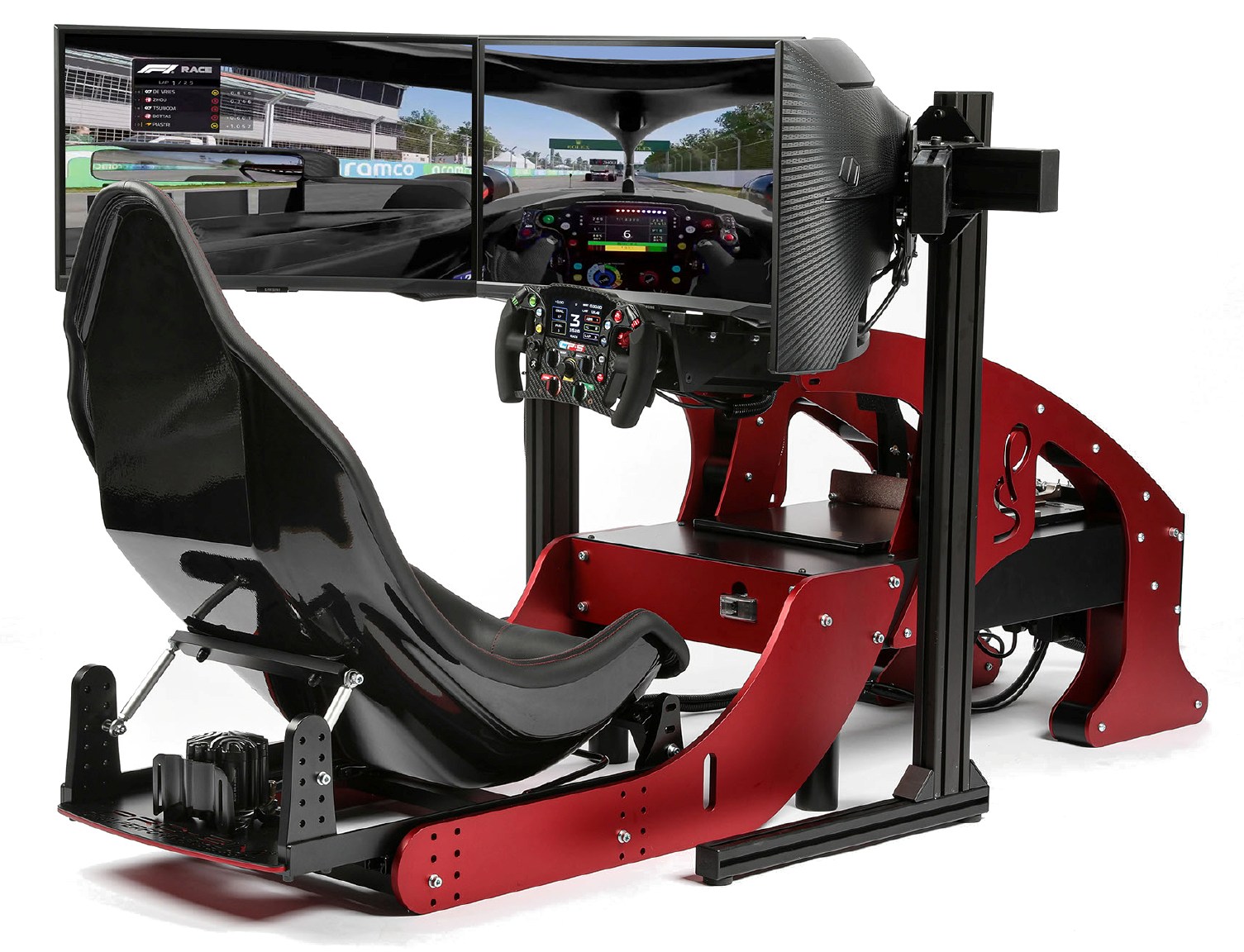 Formula Evo F1 style development simulator with triple monitors